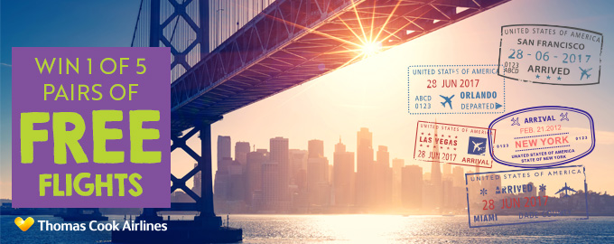 WIN 1 of 5 pairs of US flights